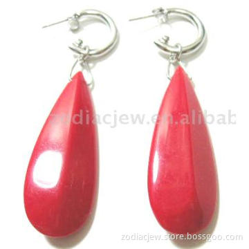 925sterling earring with seni-precious setting